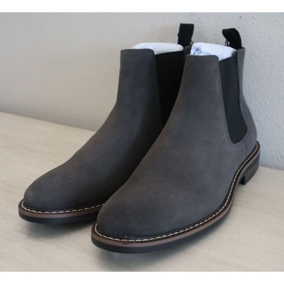 Banana Republic 422849-01-1 Men's Sz 9.5 Charcoal Gray Suede Chelsea Boots - Picture 7 of 8